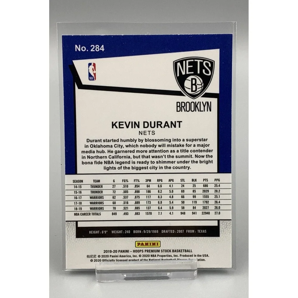 2019-20 NBA‎ Hoops Premium Stock - Kevin Durant Tribute #284 - Brooklyn Nets